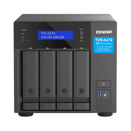 QNAP TVS-H474 NAS Tower Intel® Pentium® G7400 8 GB DDR4 QuTS hero Black