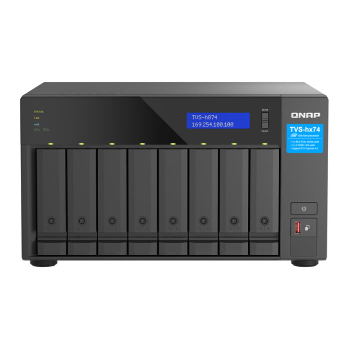 QNAP TVS-h874 NAS Tower Intel® Core™ i7 32 GB DDR4 0 TB QuTS hero Black