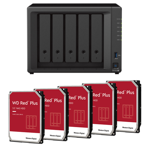 DS1522+10TB-RPL Synology DS1522+ 5-Bay 10TB NAS w/ 5x2TB Red Plus Hard Drive Bundle(DS1522+/10TB-RPL) - Image 1