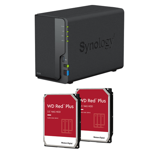 DS223 20TB-RPL Synology DS223 2-Bay 20TB NAS w/ 2x10TB Red Plus Hard Drive Bundle(DS223/20TB-RPL) - Image 1