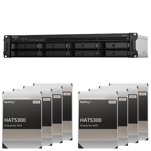 RS1221RP+144TB-HAT5300 Synology RS1221RP+ 8-Bay 144TB NAS w/ 8x18TB HAT5300 Hard Drive Bundle(RS1221RP+/144TB-HAT5300) - Image 1