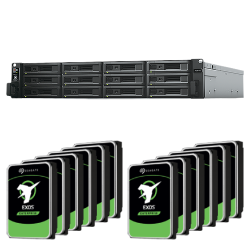 RS3618xs 96TB-EXOS Synology RS3618xs 12-Bay 96TB NAS w/ 12x8TB Exos Hard Drive Bundle(RS3618xs/96TB-EXOS) - Image 1