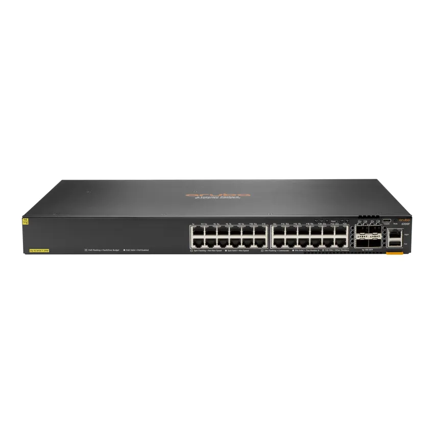 JL725B HPE Aruba Networking CX 6200F 24G Class-4 PoE 4SFP+ 370W Managed L3 Gigabit Ethernet (10/100/1000) Power over Ethernet (PoE) 1U(JL725B) - Image 1