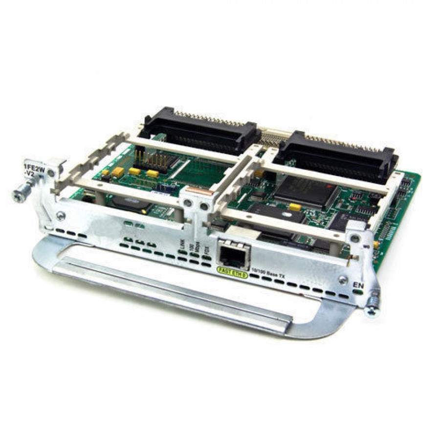 nm-1fe2w-v2-900x900 CISCO NM-1FE2W 1 10/100 Ethernet 2 WAN Card Network Module - Image 1