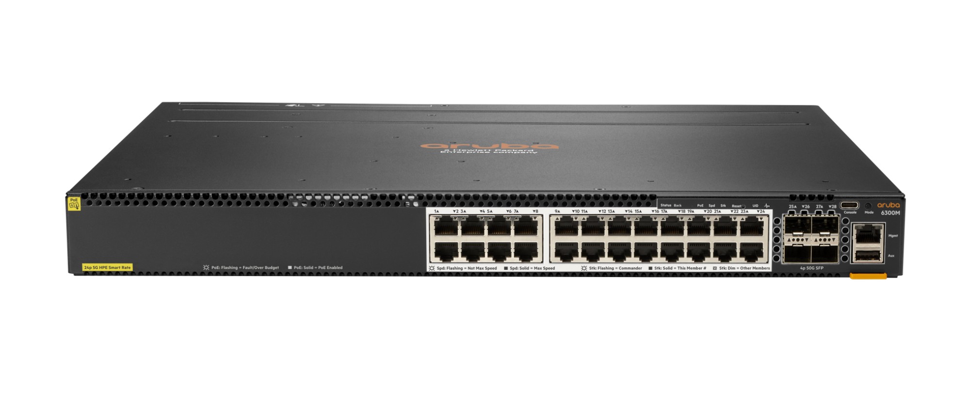 JL660A HPE Aruba Networking JL660A CX 6300M 24-Port 5G PoE+ Switch