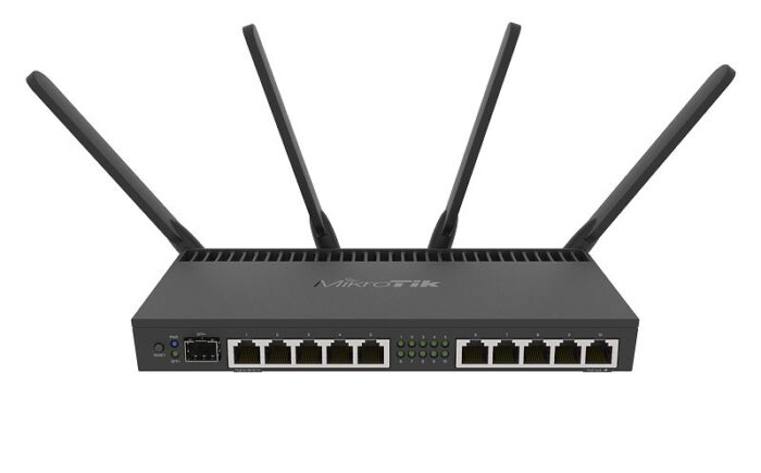 RB4011iGS+5HacQ2HnD-IN Mikrotik wireless router Gigabit Ethernet Dual-band (2.4 GHz / 5 GHz) Black (RB4011iGS+5HacQ2HnD-IN) - Image 1