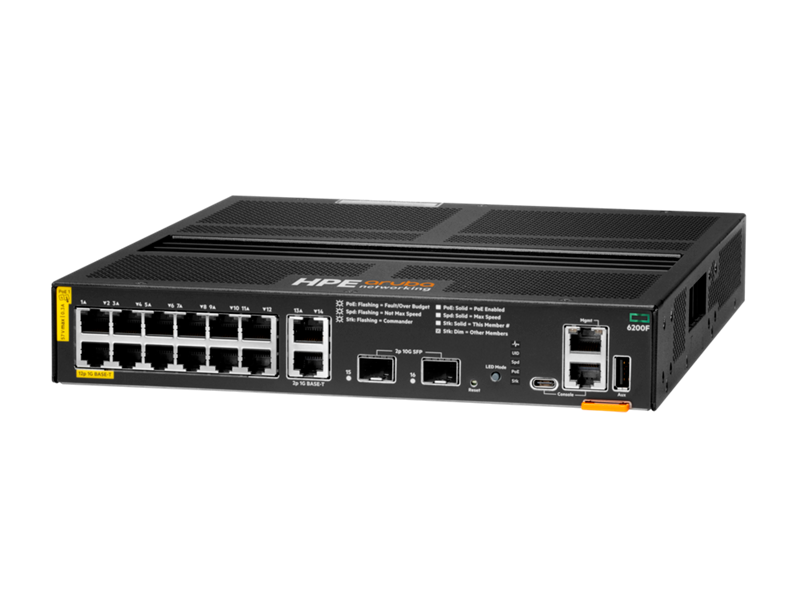 R8Q72A HPE Aruba Networking CX 6200F 12G Class4 PoE 2G/2SFP+ 139W Switch (R8Q72A) - Image 1