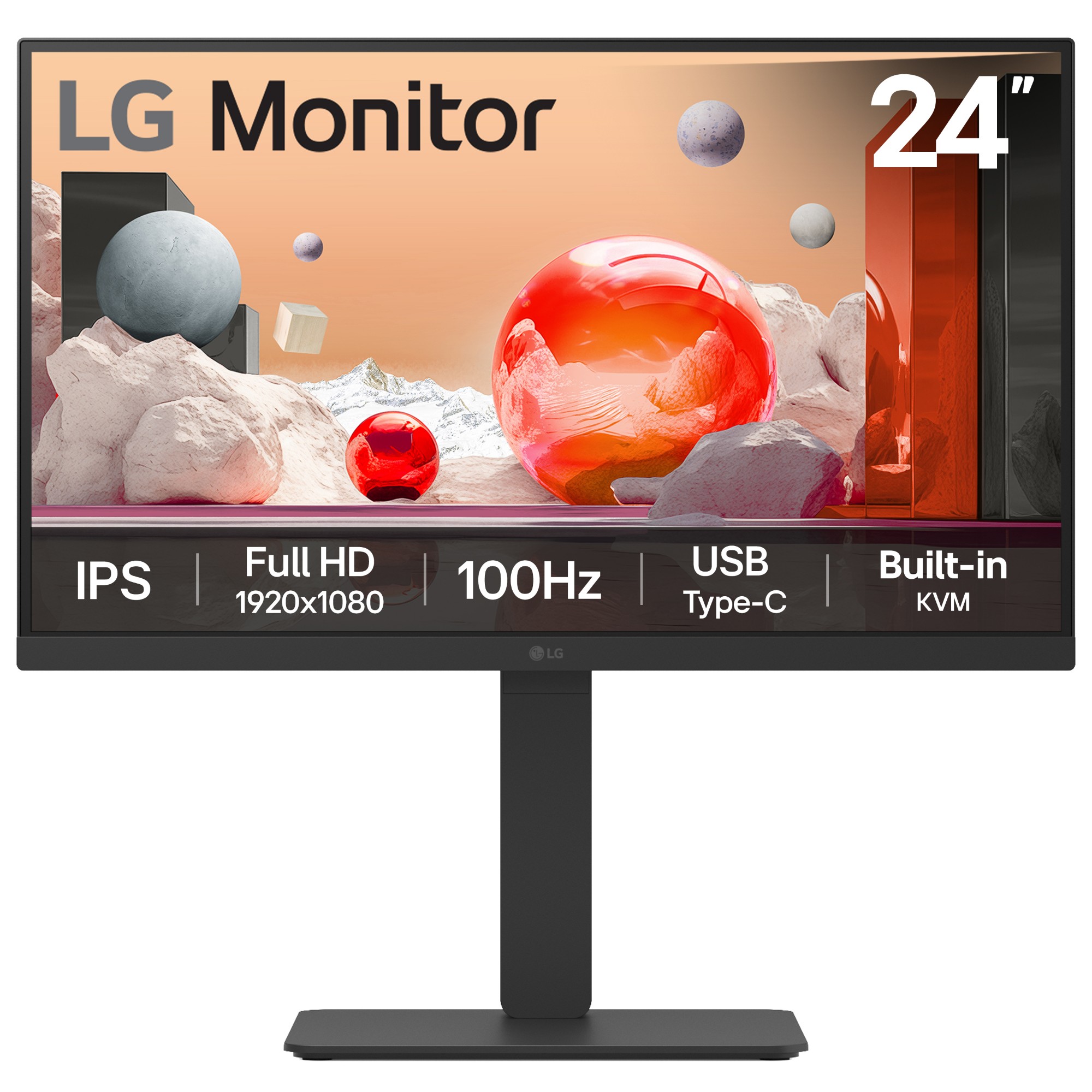 24BA650-B.AEK LG 24BA650-B computer monitor 60.5 cm (23.8") 1920 x 1080 pixels Full HD LED Black (24BA650-B.AEK) - Image 1