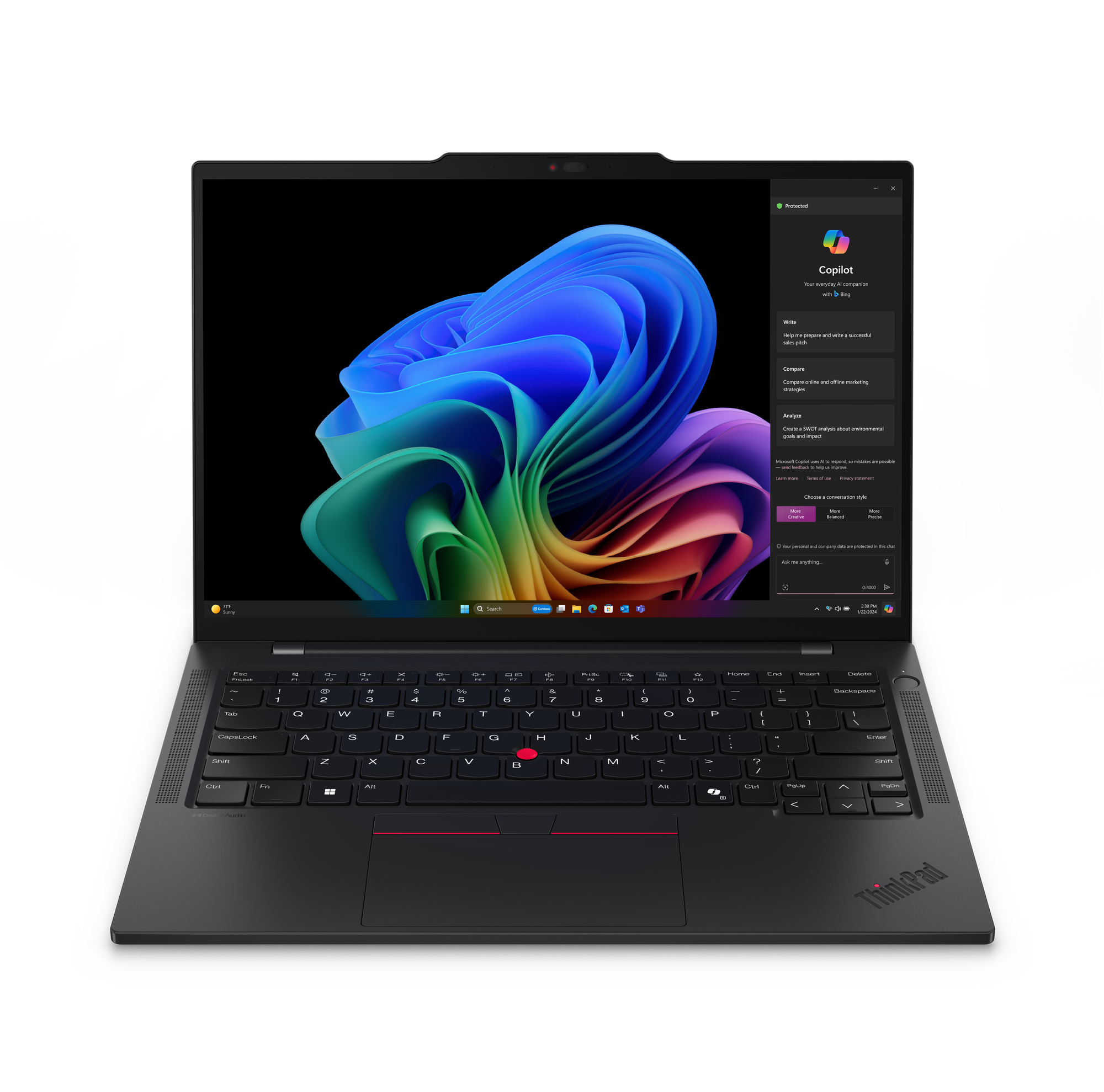 21N10026UK Lenovo ThinkPad T14s Gen 6 (Snapdragon) WUXGA 16 GB/512 GB SSD 14" Laptop (21N10026UK) - Image 1
